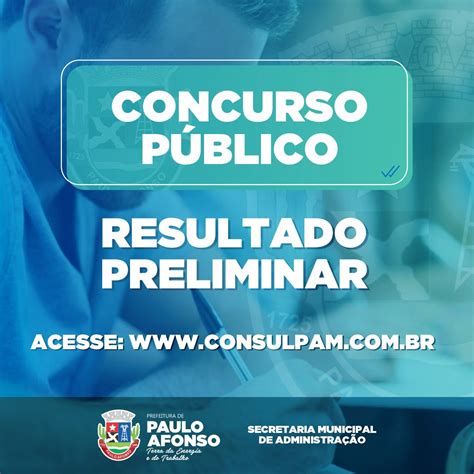 Consulpam Divulga Resultado Preliminar Do Concurso Público Da