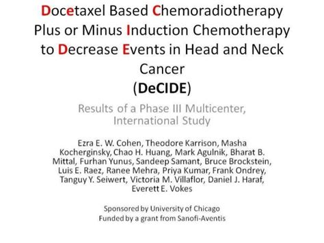 Induction Chemotherapy For Locally Advanced Head And Neck Cancers