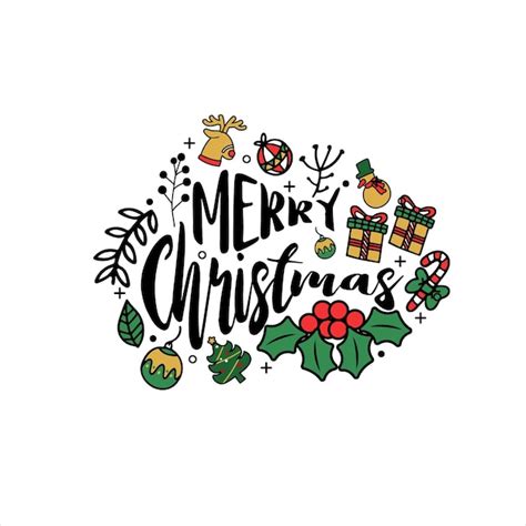 Premium Vector Merry Christmas And Happy New Year Typography Set