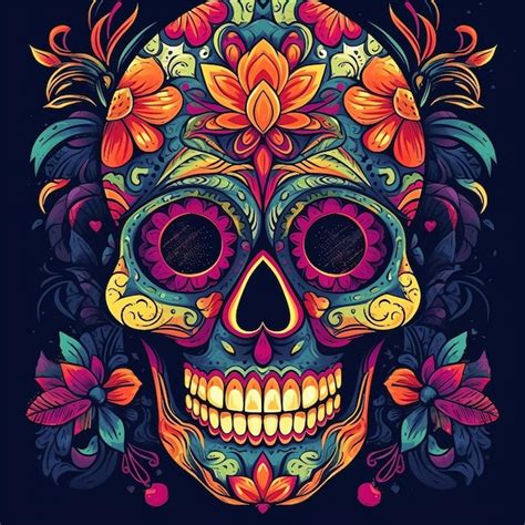 Calavera colorida para el cinco de mayo y el día de los muertos Foto