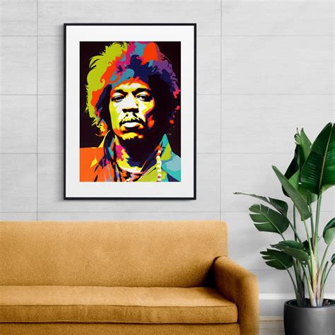 Jimi Hendrix WPAP Poster WPAP AI Generated Art Wall Art High Quality