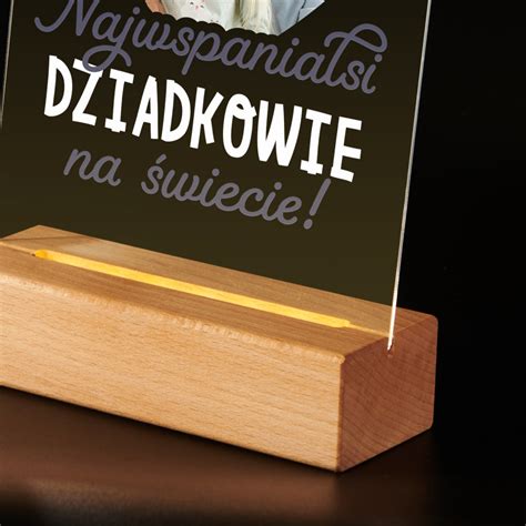 Najwspanialsi Dziadkowie Wydruk Na Szkle Akrylowym Z Podstawk Led