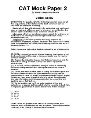 fillable  cat sample paper  fax email print pdffiller
