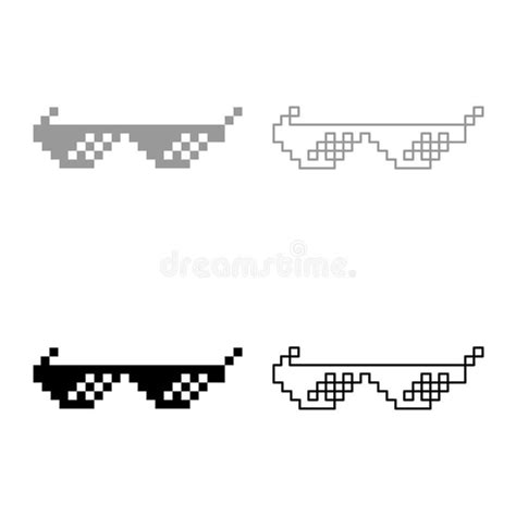 Sun Glasses Pixel Icon Black Color In Circle Round Stock Vector Illustration Of Fashion Icon