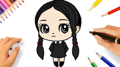 Comment Dessiner Mercredi Addams Facile Youtube