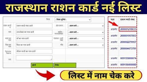 Rajasthan Ration Card List 2024 राजस्थान राशन कार्ड की नई लिस्ट जारी