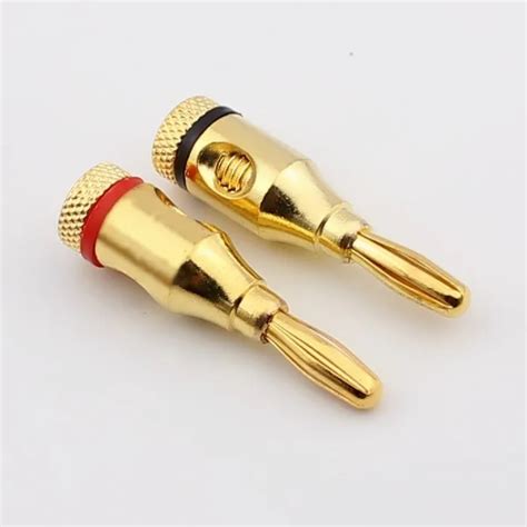 8pcs 4mm Gold plated Musical audio Speaker Cable Wire Screw Banana Plugs Connector-in Connectors ...