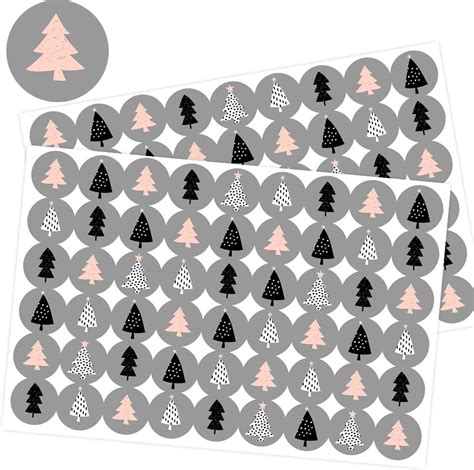 Pastel Kerst Stickers Stickervellen Kerst Kerstboom Stickers In