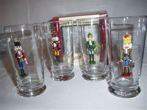 4 Williams Sonoma Christmas The Nutcracker Set Glass Tumblers Glasses Williamssonoma Glass