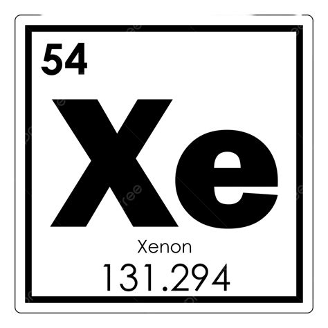 Xenon Chemical Element Chemical Xenon Symbol Periodic Png