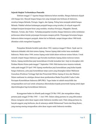 Sejarah Lahirnya Pancasila Pdf