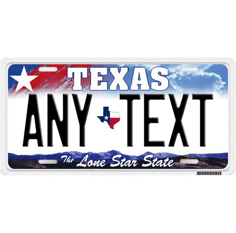 TEXAS Personalized Flat Vanity License Plate Any TEXT Your | Etsy