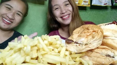 Burger 🍔fries 🍟 Mukbangfilipino Mukbang Jessapagliawan Youtube