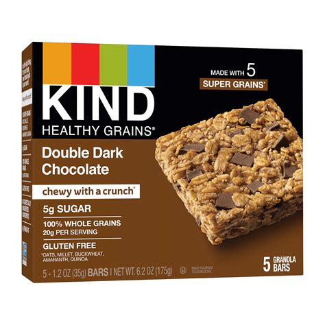 KIND Bar, Double Dark Chocolate, 1.2 Oz., 5 Ct - Walmart.com