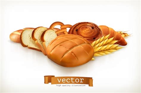 Premium Vector | Bread, vector illustration isolated