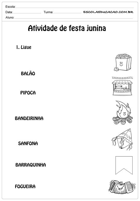 Atividades De Alfabetização 1 Ano Festa Junina Matematica