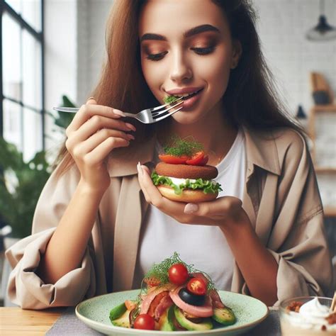 Premium Photo Free Photo Woman Delicious Eating Food Background