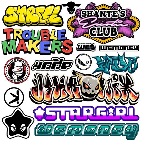 Graffiti Stickers On White Background