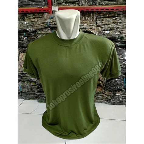 Jual Kaos Polos Kaos Dalaman Warna Hijau Army Shopee Indonesia