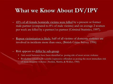 Ppt Intimate Partner Violence Types And Risk Powerpoint Presentation