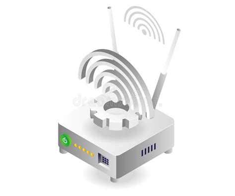 Router Process Wifi In Flat Isometric Illustration Design Stock