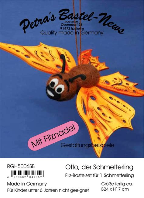 Basteln Mit Filz Tiere Trocken Filzen Filzset Schmetterling Otto Bastelsets Zum