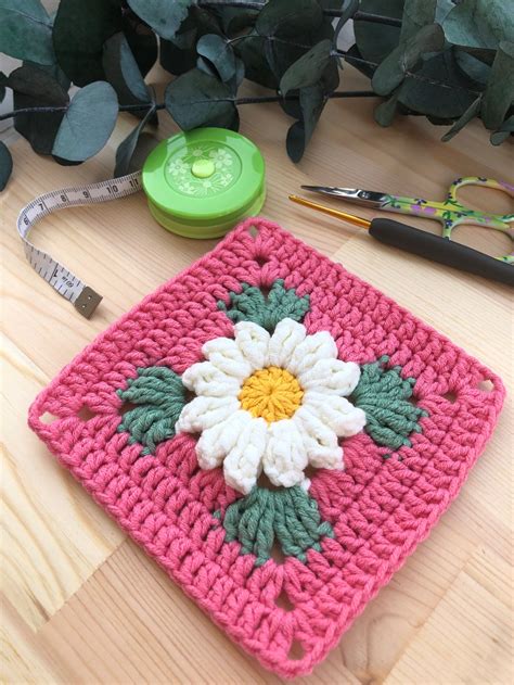 Granny Square Daisy Pattern Crochet Daisy Daisy Granny Square Crochet