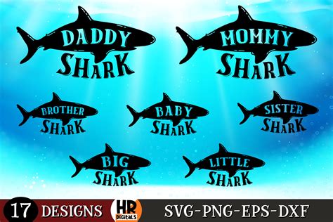 Matching Shark Family SVG, Daddy Shark Graphic by HRdigitals · Creative ...