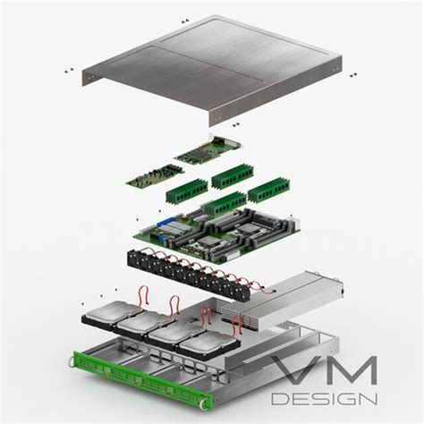 1U Server Rack 3D Explosion! - download free 3D model by V.M.Design ...