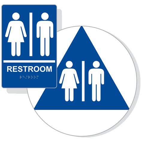 Ada Restroom With Symbol Braille Sign Rre 110 Dctswhtonblu Restrooms