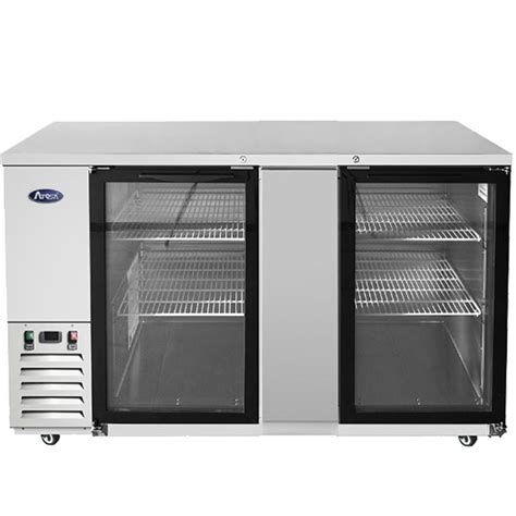 Atosa In Stainless Steel Back Bar Cooler W Glass Doors