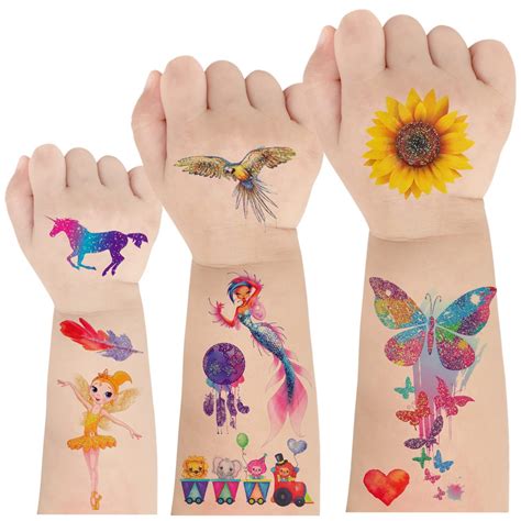 Tattoo Kinder Bl Tter Gro E Glitzer Tattoo Set Kinder M Dchen