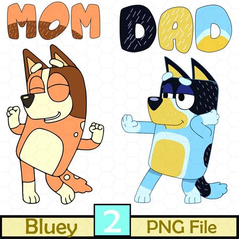 Bluey papá mamá png archivo bluey día de los padres png Etsy México