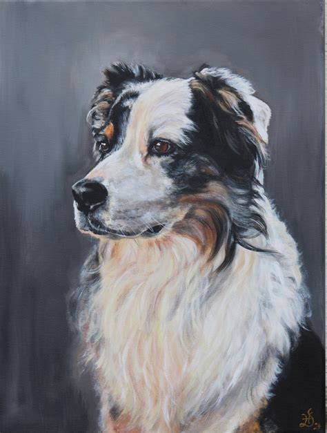 Bild Hund Shepard Australien Malerei Von Heike Deininger Kunstnet