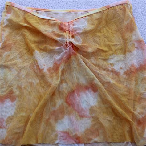 Tie Dyed Orange And Yellow Three Piece Bikini Depop