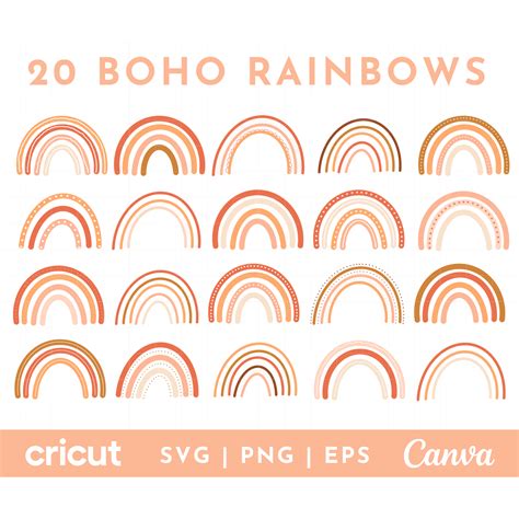 Boho Rainbow Svg Bundle Samantha Anne Creative