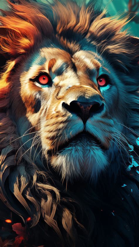 Colorful painting of a lion HD wallpaper 4K free download for Desktop ...