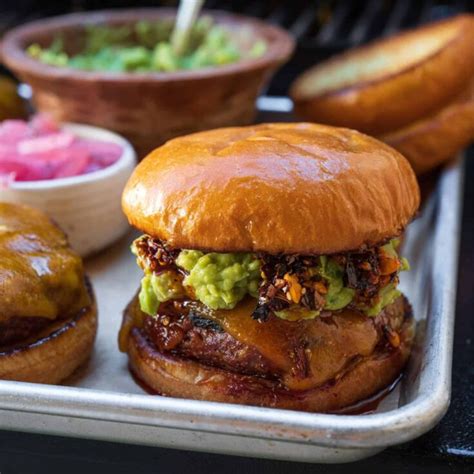 Chipotle Cheddar Smoked Bison Burgers