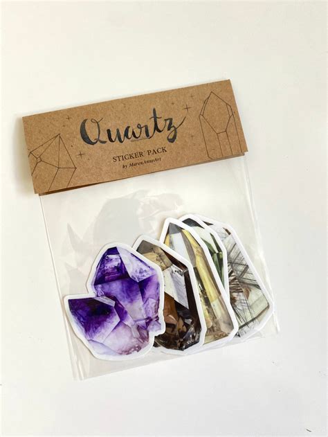 Quartz Crystal Sticker Pack Mineral Stickers Geology Etsy