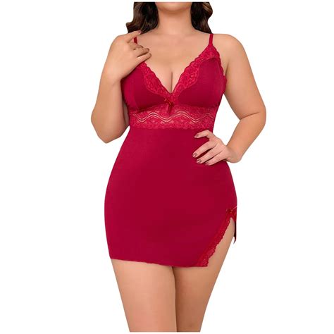 Jinyiqing Sexy Chemise Lingerie For Women Sleep Dress Sexy Lace Chemise