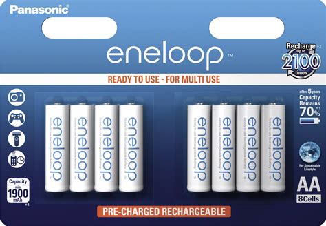 Panasonic Eneloop Hr06 Aa Battery Rechargeable Nimh 1900 Mah 1 2 V 8