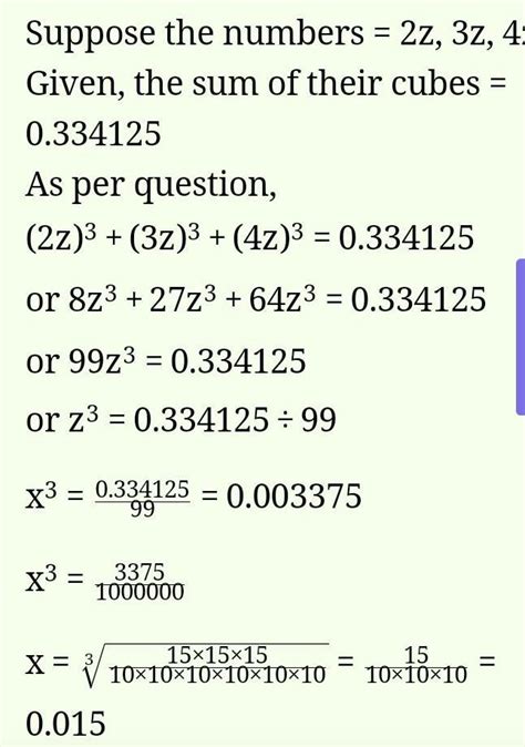 Three Numbers Are In The Ratio 2 3 4 The Sum Of Their Cubes Is 0 334125