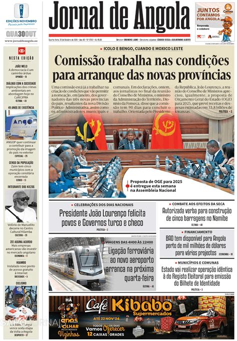 Jornal De Angola Out Jornais E Revistas Sapo Pt Ltima