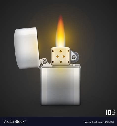 Lighter with fire Royalty Free Vector Image - VectorStock