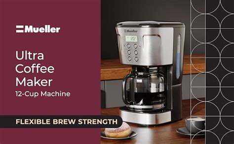 Mueller Ultra Coffee Maker Programmable 12 Cup Machine Multiple Brew Strength