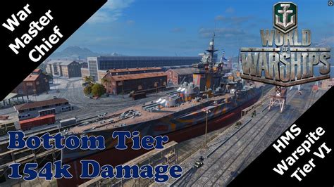 World Of Warships Tier Vi Hms Warspite Bottom Tier Doing Work Youtube