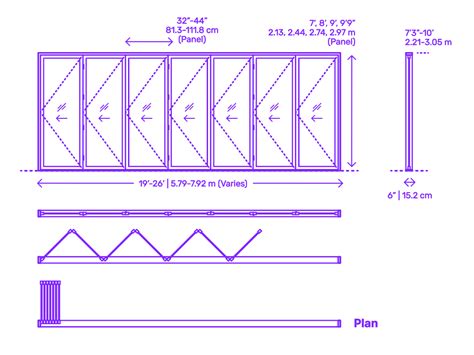 Bifold Exterior Door - 7 Panels Dimensions & Drawings | Dimensions.com