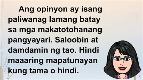 Pagpapahayag Ng Sariling Opinyon O Reaksyon Sa Isang Napakinggang