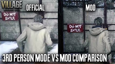 3rd Person Mode Vs Mod Comparison Resident Evil Village Gold Edition