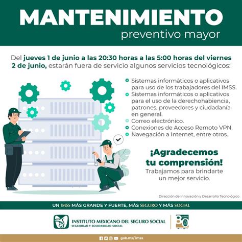 IMSS On Twitter Aviso Del Jueves 1 De Junio A Las 20 30 Horas A Las